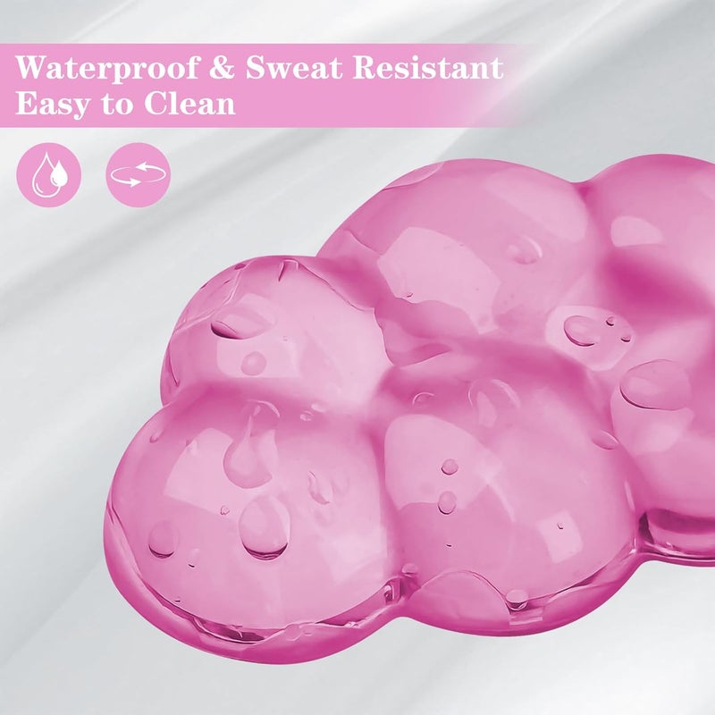 KEPUTAIER Gel Cloud Mouse Wrist Rest, Cute Wrist Support and Arm Support for Mouse Rest Typing Pain Relief，Suitable for Office/Computer/Laptop/Gaming (Transparent Pink) - Image 4